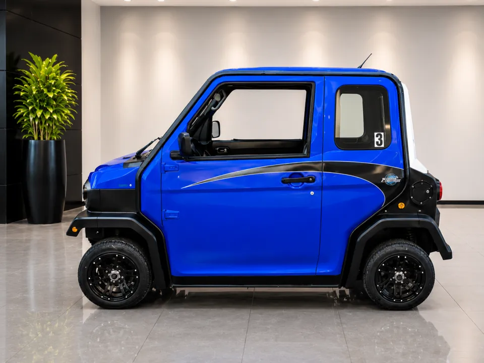 Cart 3, a blue golf cart